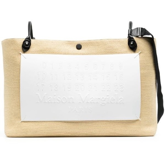 Maison Margiela embossed logo-patch raffia tote Beach Bag! Brand New w tags! - Picture 11 of 14